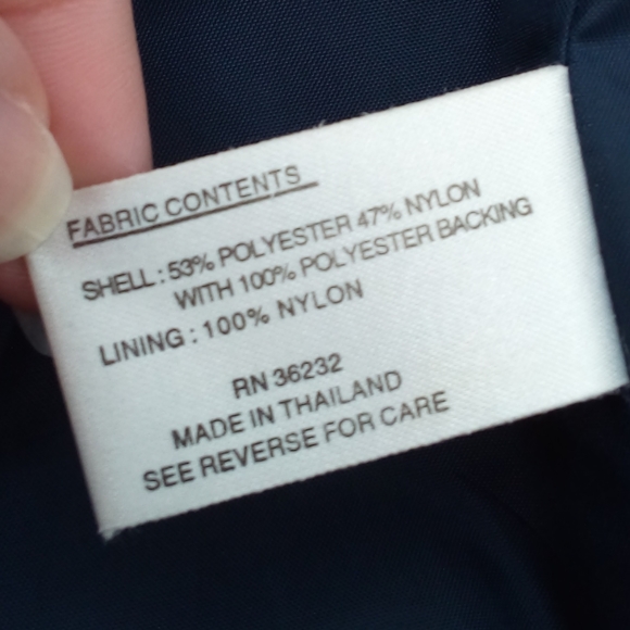 Gallery Navy Blue Vegan Rain Resistant Jacket Coat Puffer Nylon Blend M - Picture 8 of 10